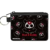 Canvas Zipper Wallet - MINI X-SMALL - Skelanimals Diego the Bat DEAD N CUDDLY Pose Black/White/Red