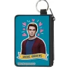 Canvas Zipper Wallet - MINI X-SMALL - Riverdale ARCHIE ANDREWS Pose Hearts Doodle Blue White Pinks