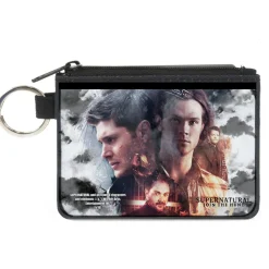 Canvas Zipper Wallet - MINI X-SMALL - SUPERNATURAL 4-Character Poses Clouds Grays Full Color