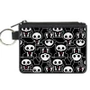 Canvas Zipper Wallet - MINI X-SMALL - Skelanimals Animal Flip Poses Stacked Black/White/Red