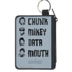 Canvas Zipper Wallet - MINI X-SMALL - The Goonies CHUNK-MIKEY-DATA-MOUTH Poses Periwinkle/Black
