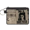 Canvas Zipper Wallet - MINI X-SMALL - Harry Potter Newspaper Headlines UNDESIRABLE NO 1