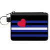 Canvas Zipper Wallet - MINI X-SMALL - Flag Leather Black Blue Red White