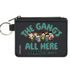 Canvas Zipper Wallet - MINI X-SMALL - Peanuts Gang THE GANG'S ALL HERE Group Pose Black/Blue