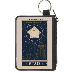 Canvas Zipper Wallet - MINI X-SMALL - Wish STAR IF YOU NEED ME Sparkle Pose Biege/Blues/Gold