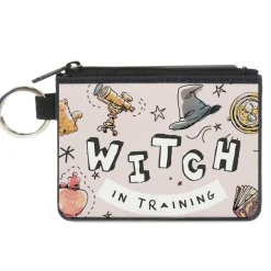 Canvas Zipper Wallet - MINI X-SMALL - Harry Potter WITCH IN TRAINING Collage Light Pink