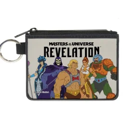 Canvas Zipper Wallet - MINI X-SMALL - MASTERS OF THE UNIVERSE REVELATION Group Pose and Title Logo White/Black