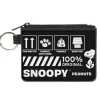 Canvas Zipper Wallet - MINI X-SMALL - Peanuts SNOOPY Care Symbols 100% ORIGINAL Black/White