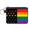 Canvas Zipper Wallet - MINI X-SMALL - Flag American Pride Rainbow Black