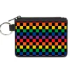 Canvas Zipper Wallet - MINI X-SMALL - Checker Black Rainbow Multi Color