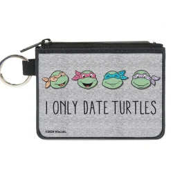 Canvas Zipper Wallet - MINI X-SMALL - Teenage Mutant Ninja Turtles I ONLY DATE TURTLES Expressions Grays