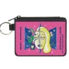 Canvas Zipper Wallet - MINI X-SMALL - Rick and Morty Space Beth and Beth Smith BEST FRIENDS Pink/Blues