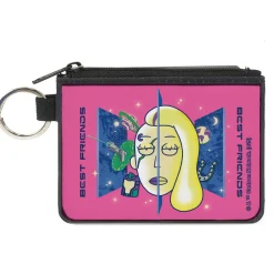 Canvas Zipper Wallet - MINI X-SMALL - Rick and Morty Space Beth and Beth Smith BEST FRIENDS Pink/Blues