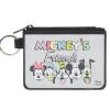Canvas Zipper Wallet - MINI X-SMALL - MICKEY'S FRIENDS The Fab Five Faces Gray