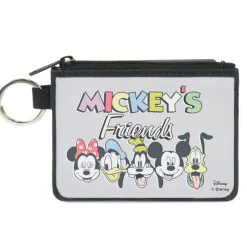 Canvas Zipper Wallet - MINI X-SMALL - MICKEY'S FRIENDS The Fab Five Faces Gray
