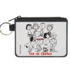 Canvas Zipper Wallet - MINI X-SMALL - Peanuts Gang THE IN CROWD Group Pose White/Black/Red