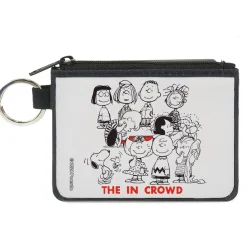 Canvas Zipper Wallet - MINI X-SMALL - Peanuts Gang THE IN CROWD Group Pose White/Black/Red