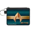 Canvas Zipper Wallet - MINI X-SMALL - AQUAMAN 2017 Icon Scales Stripe Blues Golds