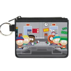 Canvas Zipper Wallet - MINI X-SMALL - South Park Boys Group Cafeteria Table Scene