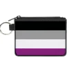 Canvas Zipper Wallet - MINI X-SMALL - Flag Asexual Black Gray White Purple