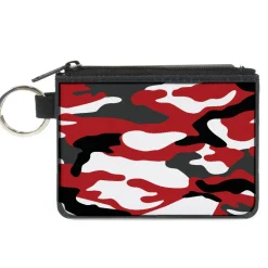Canvas Zipper Wallet - MINI X-SMALL - Camo Red Black Gray White