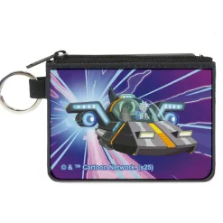 Canvas Zipper Wallet - MINI X-SMALL - Rick and Morty Rick Space Cruiser Pose Blues