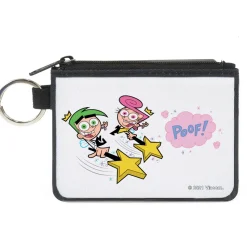 Canvas Zipper Wallet - MINI X-SMALL - THE FAIRLY ODDPARENTS Cosmo and Wanda POOF Pose White