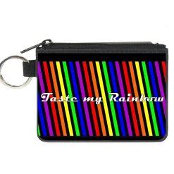 Canvas Zipper Wallet - MINI X-SMALL - TASTE MY RAINBOW Black/Multi Color