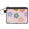 Canvas Zipper Wallet - MINI X-SMALL - Mickey Mouse Ears Icon Flowers Pink/Multi Pastel