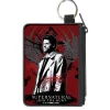 Canvas Zipper Wallet - MINI X-SMALL - Supernatural Castiel Angel Wings Pose Reds Grays Black