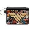 Canvas Zipper Wallet - MINI X-SMALL - Wonder Woman Icon Through The Years Comics Book Covers Stacked