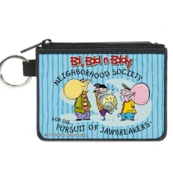Canvas Zipper Wallet - MINI X-SMALL - ED EDD N EDDY JAWBREAKERS Pose and Title Logo Blues