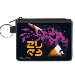 Canvas Zipper Wallet - MINI X-SMALL - Lightyear ZURG Reaching Pose Black Purple Orange