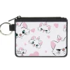 Canvas Zipper Wallet - MINI X-SMALL - Aristocats Marie Expressions Hearts Scattered White Pink