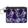 Canvas Zipper Wallet - MINI X-SMALL - Disney Villains Card Poses Collage Purples