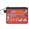 Canvas Zipper Wallet - MINI X-SMALL - Peanuts Gang SEMI-POSITIVE VIBES Poses Red/Blues/White