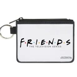Canvas Zipper Wallet - MINI X-SMALL - FRIENDS-THE TELEVISION SERIES Logo White Black Multi Color
