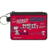 Canvas Zipper Wallet - MINI X-SMALL - Peanuts Gang AMERICAN SUMMER Poses Red/Blue/White