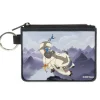 Canvas Zipper Wallet - MINI X-SMALL - Avatar the Last Airbender Appa Carrying 4-Character Group Scene Over Mountains Grays