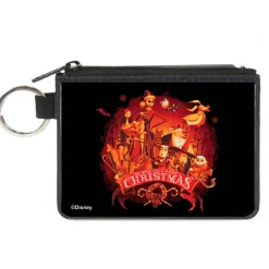 Canvas Zipper Wallet - MINI X-SMALL - The Nightmare Before Christmas WE WISH YOU A SCARY CHRISTMAS Group Pose Black Oranges