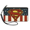 Canvas Zipper Wallet - SMALL - Superman Shield Americana Red/White/Blue/Yellow