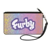 Canvas Zipper Wallet - SMALL - FURBY Title Logo Fur Print Multi Color/Purple/White