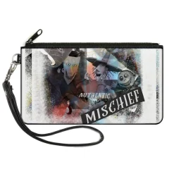 Canvas Zipper Wallet - SMALL - The Nightmare Before Christmas Lock Shock & Barrel Trio AUTHENTIC MISCHIEF White Multi Color