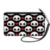 Canvas Zipper Wallet - SMALL - Skelanimals Face Logo and Heart Black/White/Red
