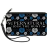 Canvas Zipper Wallet - SMALL - SUPERNATURAL-JOIN THE HUNT Icons Scattered Black Blues White