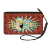 Canvas Zipper Wallet - SMALL - JOHNNY BRAVO Title Logo and Flex Pose Turns Reds