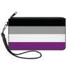 Canvas Zipper Wallet - SMALL - Flag Asexual Black Gray White Purple