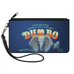 Canvas Zipper Wallet - SMALL - Dumbo Face Feather ASTOUND YOUR MIND & EYES & HEARTS Circus Sign Blues