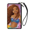 Canvas Zipper Wallet - SMALL - The Little Mermaid Ariel Smiling Pose and Shells Pinks