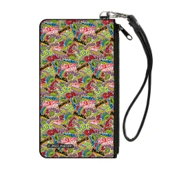 Canvas Zipper Wallet - SMALL - Teenage Mutant Ninja Turtles Sticker Slaps Collage White/Multi Color